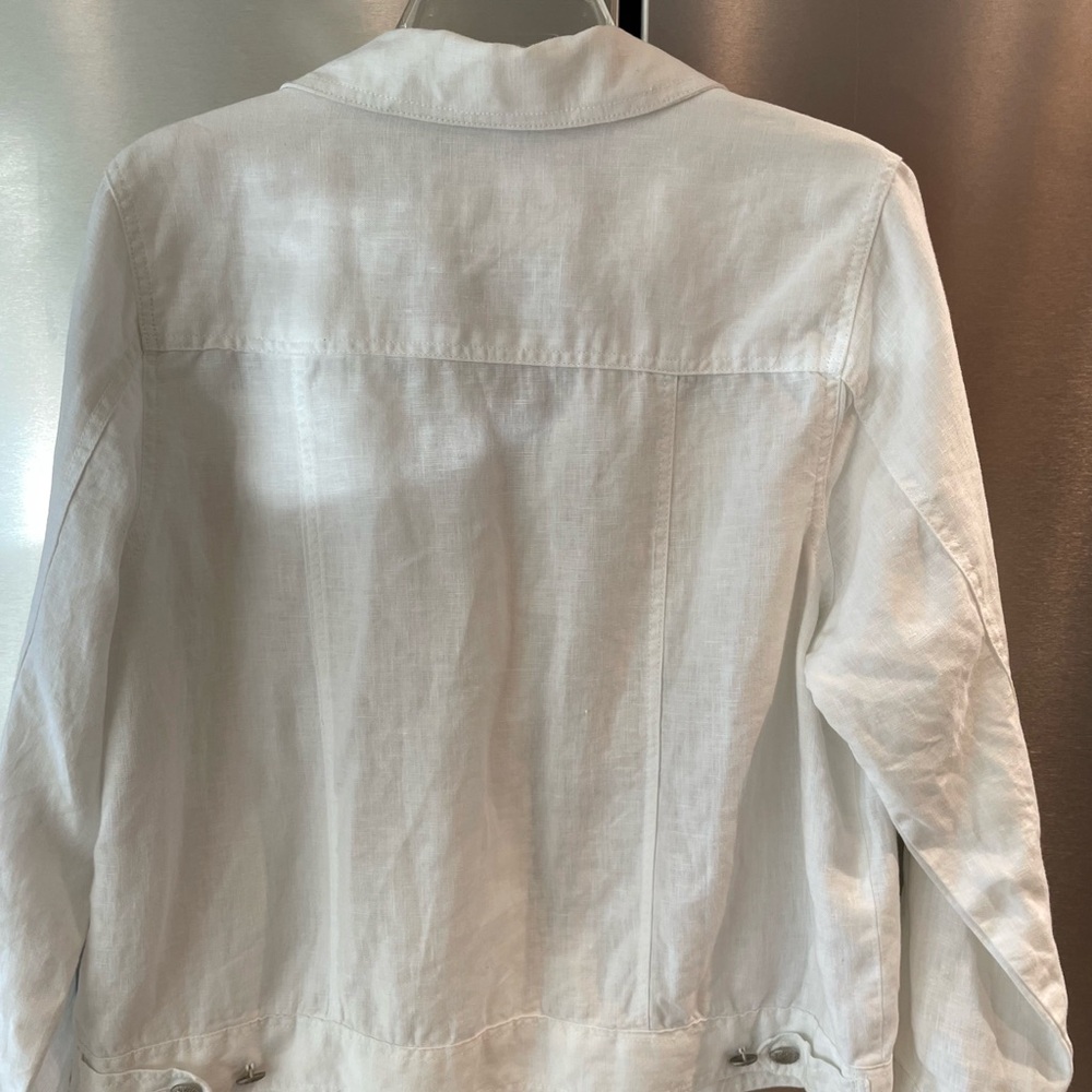 White Linen Blend Jacket - Picture 2 of 2